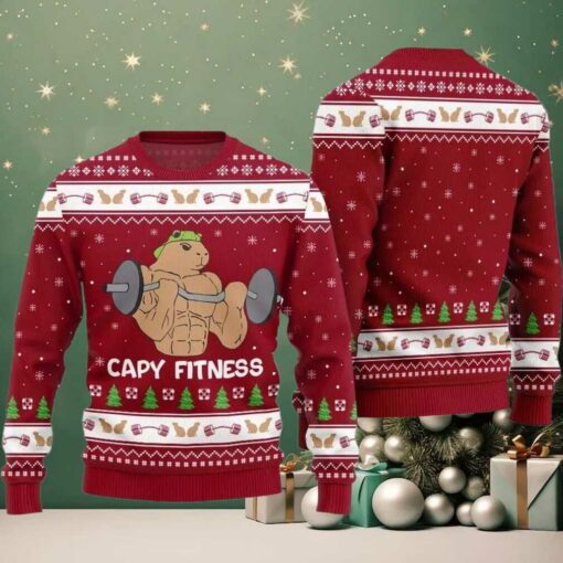 2025 Christmas Capy Fitness Ugly Christmas Sweater