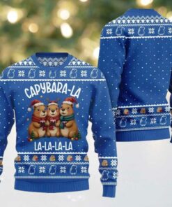 2025 Christmas Capybara La La La Ugly Christmas Sweater