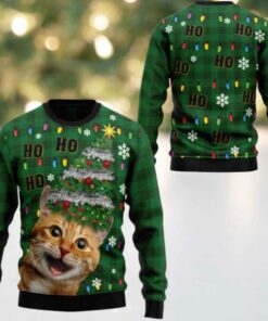 2025 Christmas Cat Christmas Tree Ugly Christmas Sweater