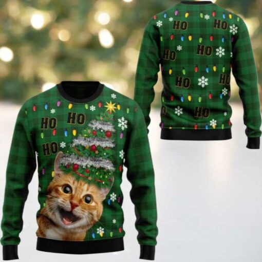 2025 Christmas Cat Christmas Tree Ugly Christmas Sweater