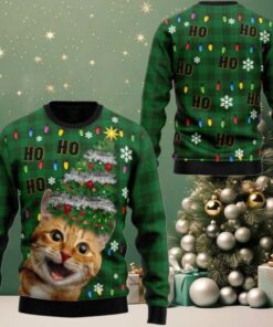 2025 Christmas Cat Christmas Tree Ugly Christmas Sweater