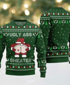 2025 Christmas Caught Kissing Santa Ugly Christmas Sweater