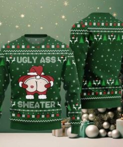 2025 Christmas Caught Kissing Santa Ugly Christmas Sweater