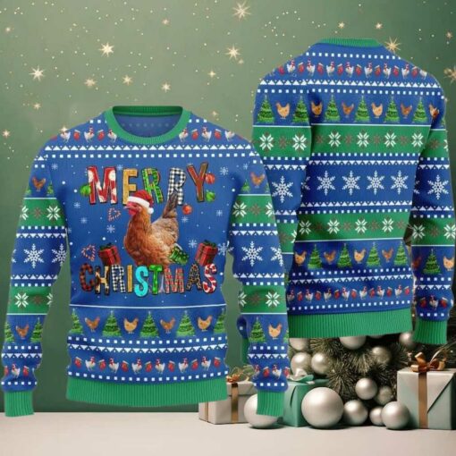 2025 Christmas Chicken Merry Christmas Ugly Christmas Sweater