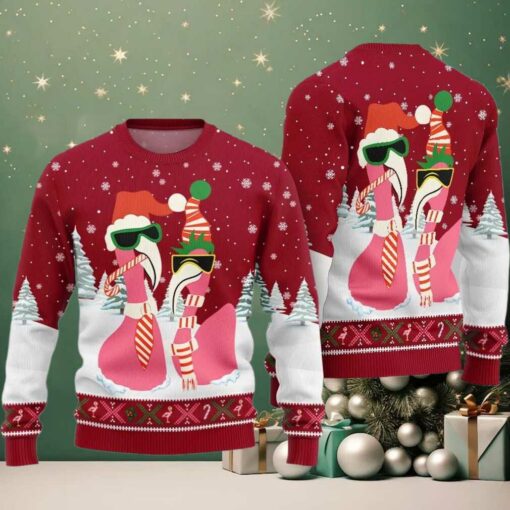2025 Christmas Cool Flamingo Ugly Christmas Sweater