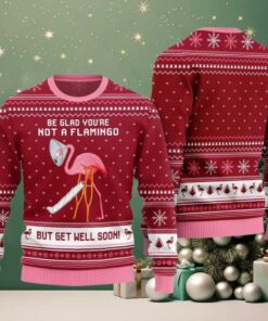 2025 Christmas Crazy Flamingo Oops Broken Leg Ugly Christmas Sweater