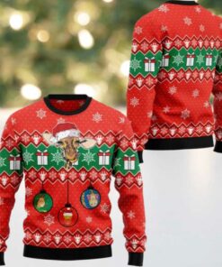 2025 Christmas Dachshund Ugly Lovely Giraffe Sweater