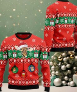 2025 Christmas Dachshund Ugly Lovely Giraffe Sweater