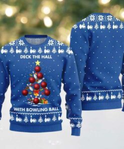 2025 Christmas Deck The Hall With Bowling Ball Xmas Sweater