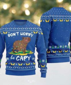 2025 Christmas Dont Worry Be Capy Ugly Christmas Sweater