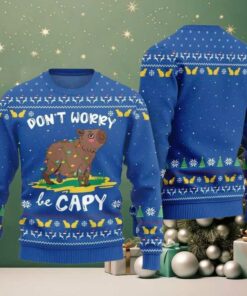 2025 Christmas Dont Worry Be Capy Ugly Christmas Sweater