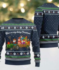2025 Christmas Farming have A Very Dairy Christmas Ugly Christmas Sweater
