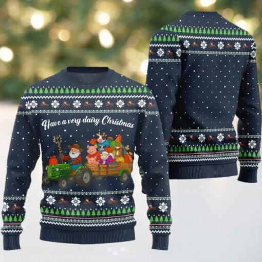 2025 Christmas Farming have A Very Dairy Christmas Ugly Christmas Sweater