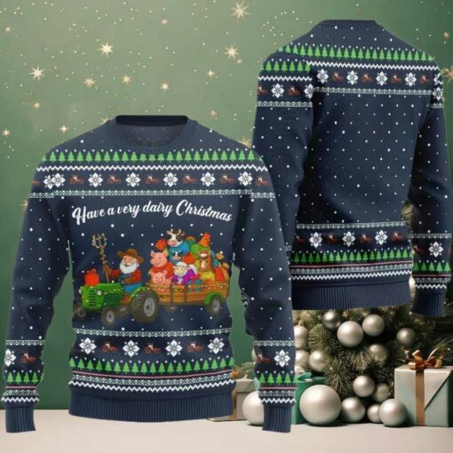 2025 Christmas Farming have A Very Dairy Christmas Ugly Christmas Sweater