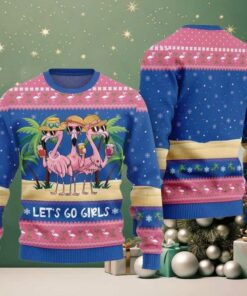 2025 Christmas Flamingo Let’s Go Girls Ugly Christmas Sweater