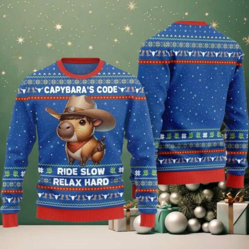 2025 Christmas Funny Capybara Ugly Christmas Sweater