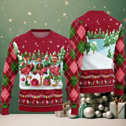 2025 Christmas Funny Flamingo Ugly Christmas Sweater