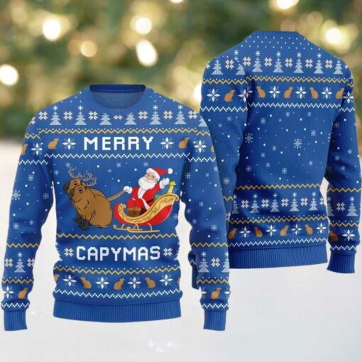 2025 Christmas Funny Merry Capybara Ugly Christmas Sweater