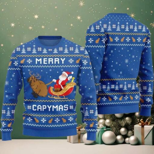 2025 Christmas Funny Merry Capybara Ugly Christmas Sweater