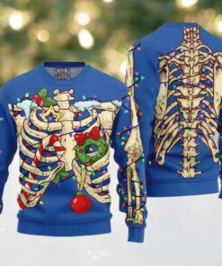 2025 Christmas Funny Skeleton Ugly Christmas Sweater