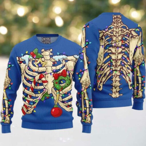 2025 Christmas Funny Skeleton Ugly Christmas Sweater