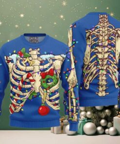2025 Christmas Funny Skeleton Ugly Christmas Sweater