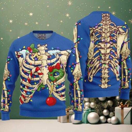 2025 Christmas Funny Skeleton Ugly Christmas Sweater