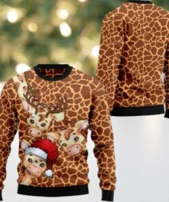 2025 Christmas Giraffe Funny Ugly Christmas Sweater