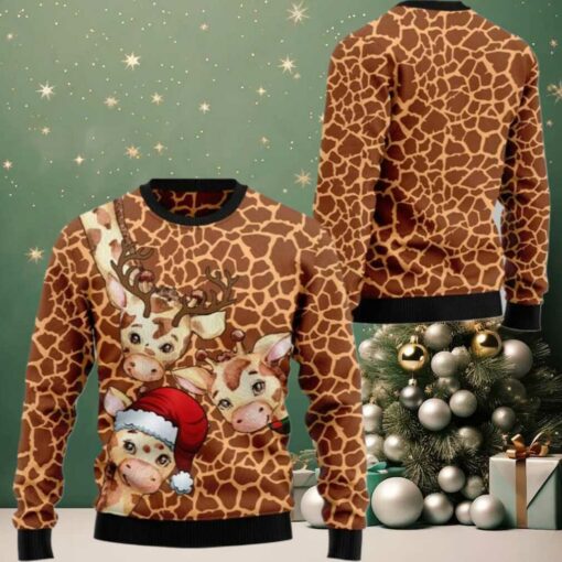 2025 Christmas Giraffe Funny Ugly Christmas Sweater