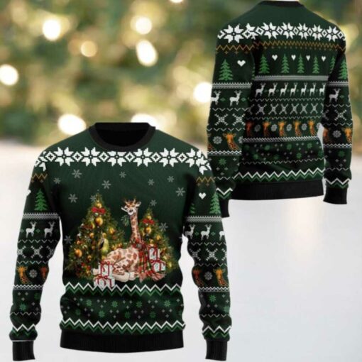 2025 Christmas Giraffe Holiday Ugly Christmas Sweater