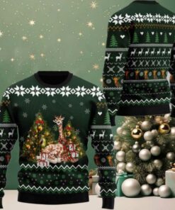2025 Christmas Giraffe Holiday Ugly Christmas Sweater