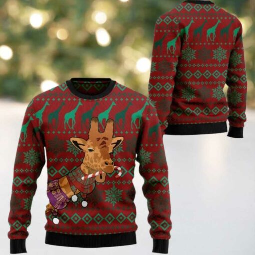 2025 Christmas Giraffe Winter Ugly Christmas Sweater