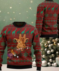2025 Christmas Giraffe Winter Ugly Christmas Sweater