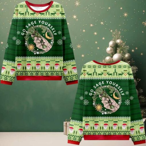 2025 Christmas Go Sage Yourself Ugly Christmas Sweater