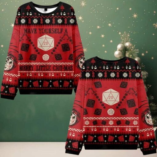 2025 Christmas Have Yourself a Merry Little Crit mas Ugly Christmas Sweater