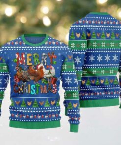 2025 Christmas Hilarious Farm Chicken Ugly Christmas Sweater