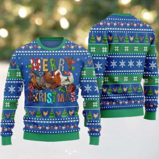 2025 Christmas Hilarious Farm Chicken Ugly Christmas Sweater