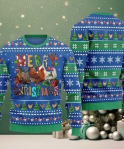2025 Christmas Hilarious Farm Chicken Ugly Christmas Sweater