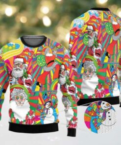 2025 Christmas Hippie Santa Ugly Christmas Sweater