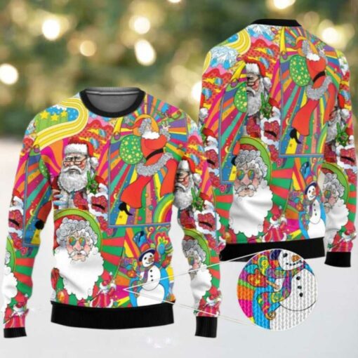 2025 Christmas Hippie Santa Ugly Christmas Sweater
