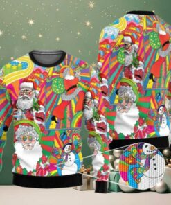 2025 Christmas Hippie Santa Ugly Christmas Sweater