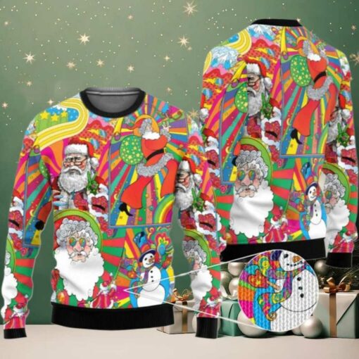 2025 Christmas Hippie Santa Ugly Christmas Sweater