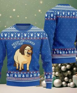 2025 Christmas Horse Neigh ver Looked Better Ugly Christmas Sweater