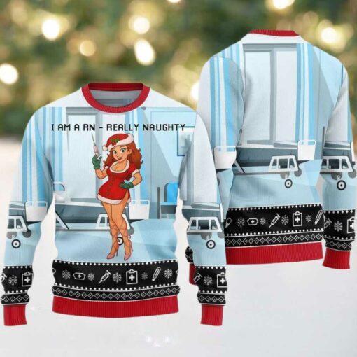 2025 Christmas I Am A RN Really Naughty Ugly Christmas Sweater