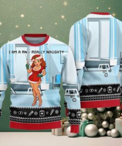 2025 Christmas I Am A RN Really Naughty Ugly Christmas Sweater