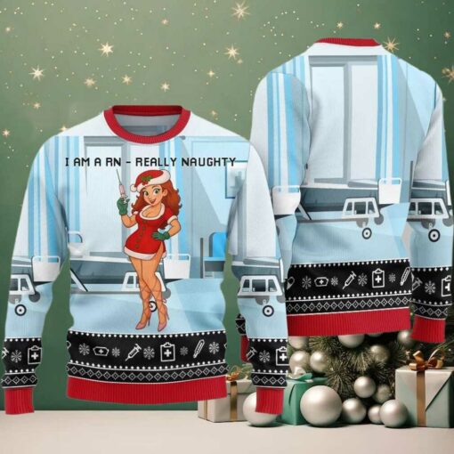 2025 Christmas I Am A RN Really Naughty Ugly Christmas Sweater