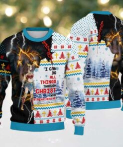 2025 Christmas I Can Do All Things Through Christ Christmas Ugly Sweatshirt