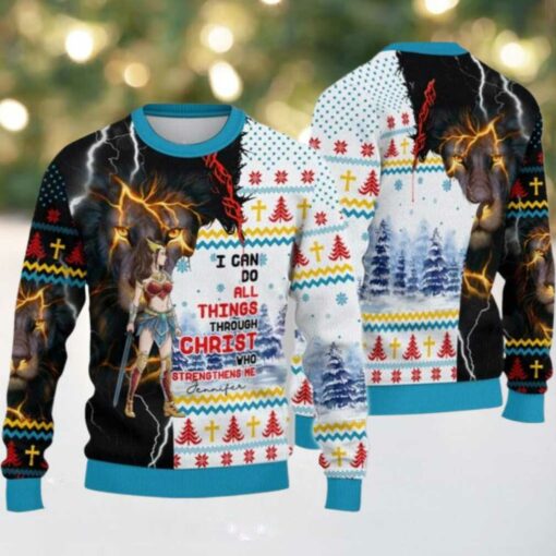 2025 Christmas I Can Do All Things Through Christ Christmas Ugly Sweatshirt