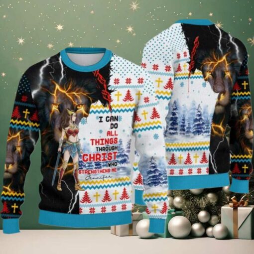 2025 Christmas I Can Do All Things Through Christ Christmas Ugly Sweatshirt