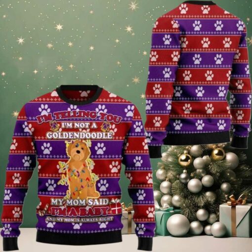 2025 Christmas I’m Telling You Im Not A Goldendoodle Im a Baby Ugly Christmas Sweater
